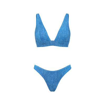 Yukariswim新款性感深V牛仔泳衣