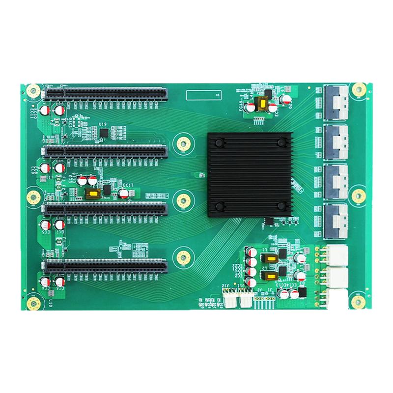 速桥8654接口PCIe4.0 X16全速2进4出转接卡 GPU服务器Switch底板