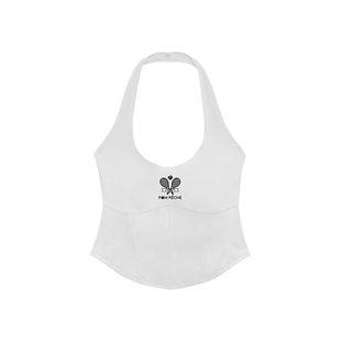 小天鹅网球背心女挂脖美背带胸垫瑜伽普拉提健身运动上衣PomPeche