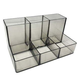 化妆刷筒高级感桌面分格收纳盒多功能护肤品眉笔梳子整理盒ins风