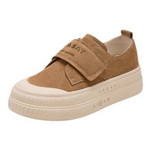 星期六复古厚底板鞋2026新款春季魔术贴舒适透气单鞋软底休闲女鞋