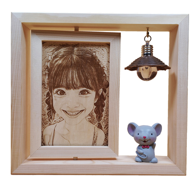 木刻画照片创意生日女朋友礼物