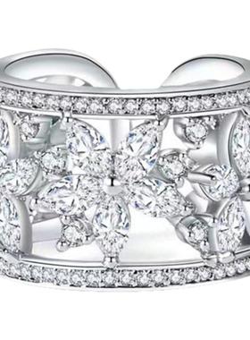 小众设计ins高级锆石女开口指环