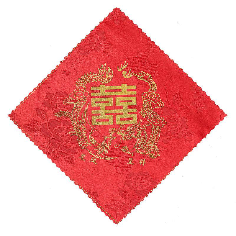 结婚换喜手绢顶针红色小手帕婚礼用的中式扔喜帕女方陪嫁婚庆用品