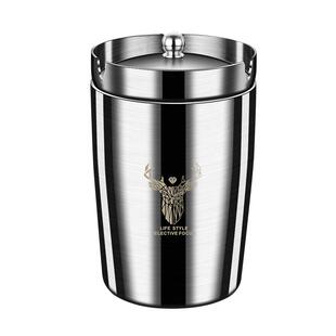 创意烟灰缸家用客厅防灰办公室不锈钢漏斗烟灰盅车载带盖高档烟缸