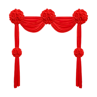 大红花球单元门纱幔乔迁结婚礼院子农村大门装饰酒店婚房布置绣球