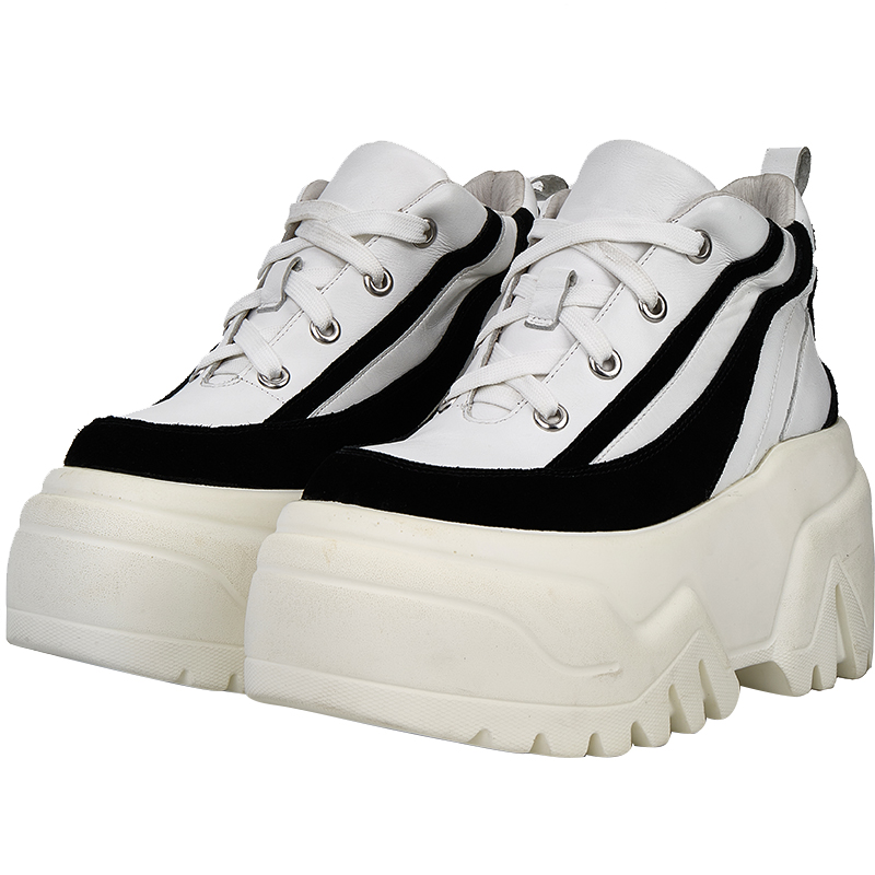 just about新款休闲小白鞋松糕厚底运动休闲鞋增高鞋潮流单鞋女