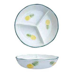 分格餐盘儿童大人三格带盖加深陶瓷减肥专用饭盒分餐盘加热保温