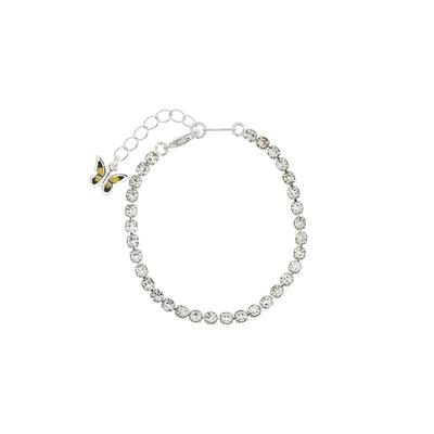 银色满钻蝴蝶手链小众ins脚链