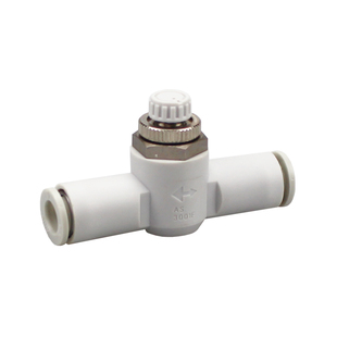 微型管道节流阀 AS1001F-04 06迷你PU气管接头调速阀08 10限流阀