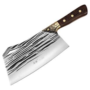 正华菜刀锻打斩切刀两用菜刀锤纹家用切肉砍骨切厨房手工锋利切片