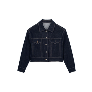 逸阳牛仔外套女2026春季新款宽松时尚正肩短款港风休闲丹宁蓝上衣