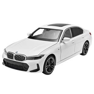 1:24仿真BMW合金车模3系回力声光轿车模型325li汽车摆件送男朋友