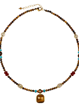 2026新款天然虎眼石轻奢毛衣链