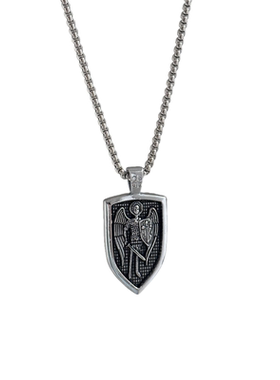 天使骑士盾牌项链男士潮牌嘻哈