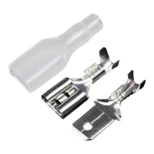 6.3插簧端子带护套冷压接线插片铜接插件电线连接器快速接线端子