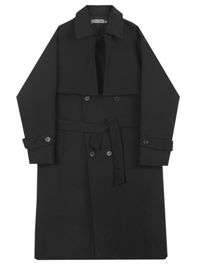 暗黑系夹棉风衣外套新品棉服