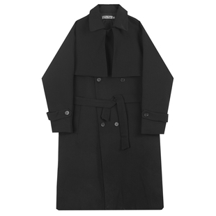 冬季新品山本暗黑系小众设计师长款夹棉风衣外套棉服加厚黑色女装