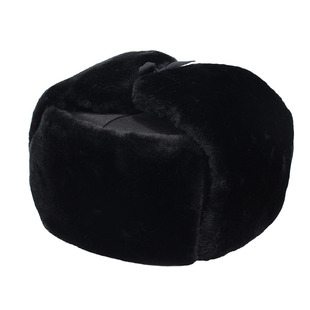 秋冬天黑色雷锋帽男士保暖护耳军帽东北青年加厚棉帽子执勤保安帽