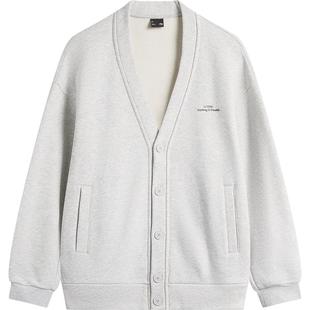 李宁针织毛衣秋冬新款加绒保暖男女同款复古卫衣开衫外套休闲上衣