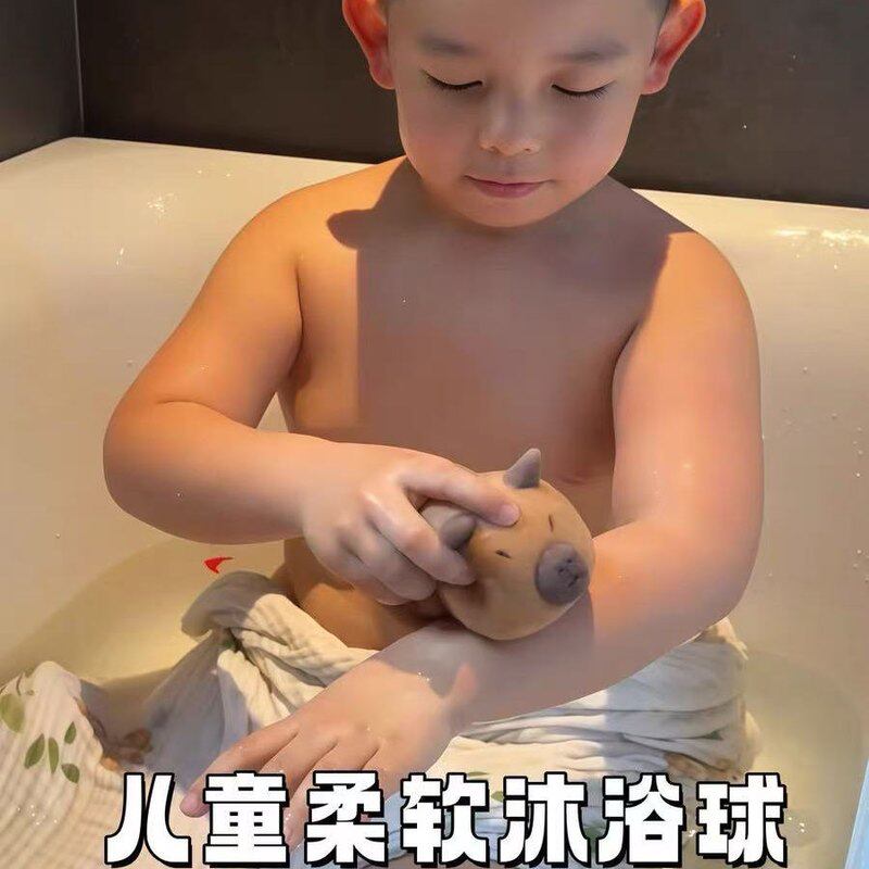 宝宝洗澡海绵卡皮巴拉可爱沐浴球儿童洗澡起泡不散超柔软海绵擦