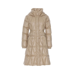 风笛2024冬季新款羽绒服女中长款百搭休闲鹅绒厚款连帽保暖外套