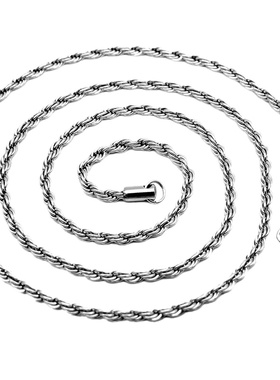 泰国佛牌链麻花链子男女项链钛钢