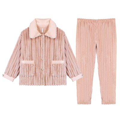 睡衣女冬季珊瑚绒加厚加绒家居服