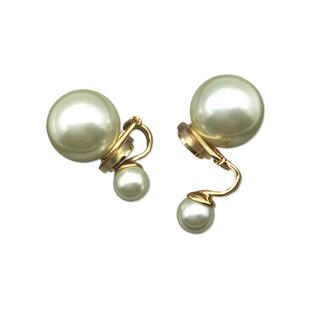 耳环2026年新款D家复古大小双珍珠耳夹女无耳洞CD耳饰轻奢高级感