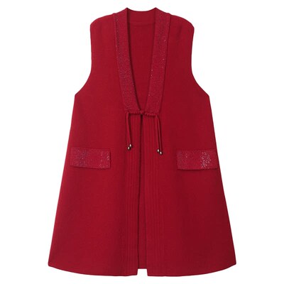 恒源祥羊毛针织马甲女春季新款