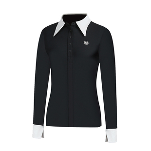 BG高尔夫女士服装女款长袖t恤黑色上衣高尔夫套装女时尚显瘦女装