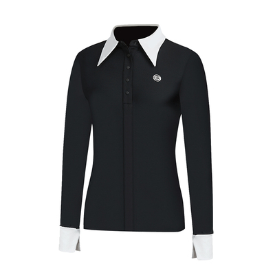 BG高尔夫女士服装女款长袖t恤黑色上衣高尔夫套装女时尚显瘦女装