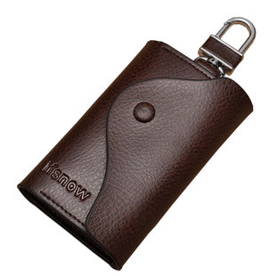 男真皮钥匙包简约大容量多功能女牛皮锁匙包家用匙钥包卡包二合一
