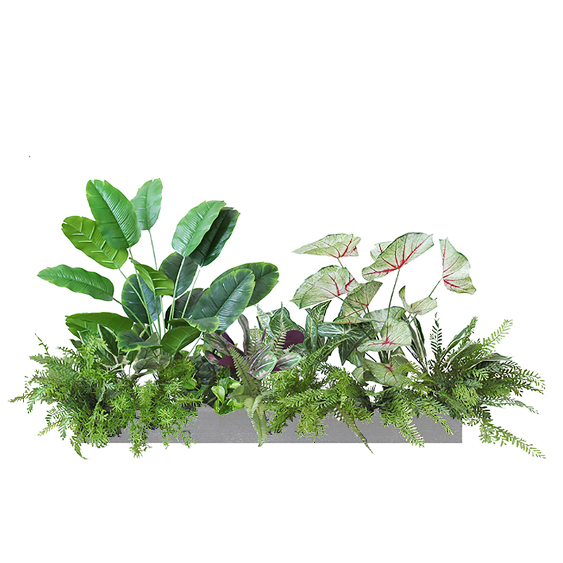 装饰仿真植物花槽花箱绿植造景餐厅大堂室内隔断散葵芭蕉套装组合