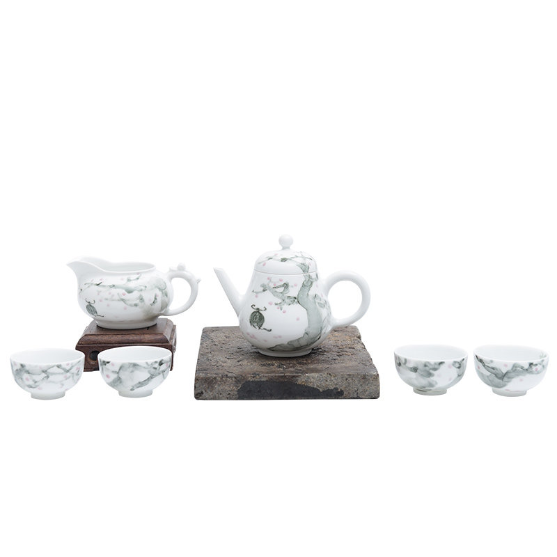 陶瓷瓷艺术家原创六件套水墨风茶具