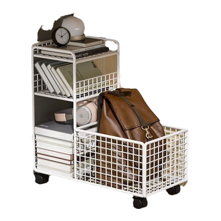 桌面收纳小推车置物架办公室好物书包架桌下移动书架绘本架矮书柜