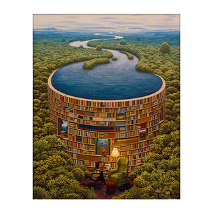 3D-JP成人减压平面塑料拼图风景2000片Jacek Yerk藏书阁H1640