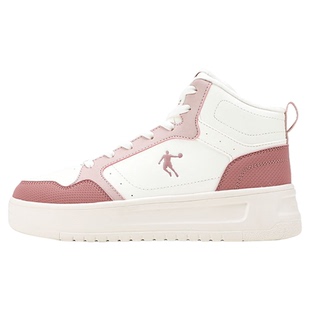 乔丹加绒女鞋加厚保暖棉鞋冬季新款官方旗舰皮面运动鞋高帮板鞋女