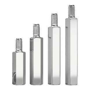 304不锈钢单头六角接线柱隔离柱阴阳螺柱单通内外牙连接铜柱外住