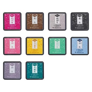 日本旗牌Shachihata 迷你光彩手账印台闪闪油性速干多彩印泥便携