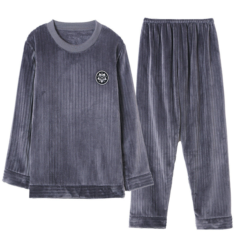 2025新款珊瑚绒睡衣男士冬季加厚加绒法兰绒秋冬款套头男款家居服