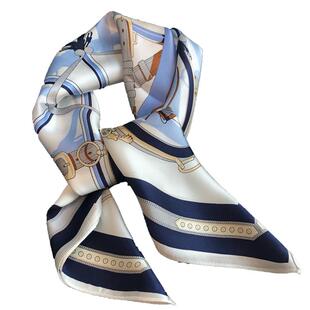 蓝白色真丝丝巾百搭秋冬洋气时尚小方巾100%桑蚕丝中方巾送礼丝绸