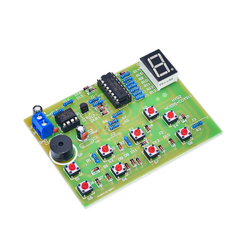 CD4511八路数显抢答器套件 8路 技能竞赛 电子教学实训 NE555 diy