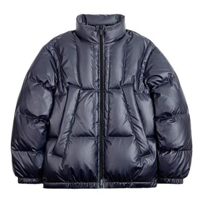 马登工装美式立体小方格羽绒服