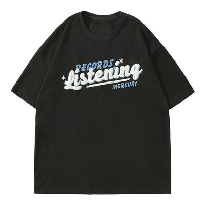 GOGOSOON男装270g短袖t恤上衣夏季新款潮流宽松青少年体恤印花