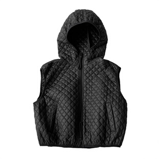 实拍 冬季新品活力暖冬 菱格绗缝设计吸睛棉服棉无袖连帽马甲外套