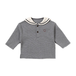 【新品】OAK FAMILY儿童棉T恤宝宝秋季学院风长袖海军领上衣