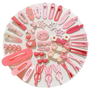 可爱多巴胺粉色发夹无痕边夹女侧边刘海夹头饰后脑勺碎发bb夹发卡