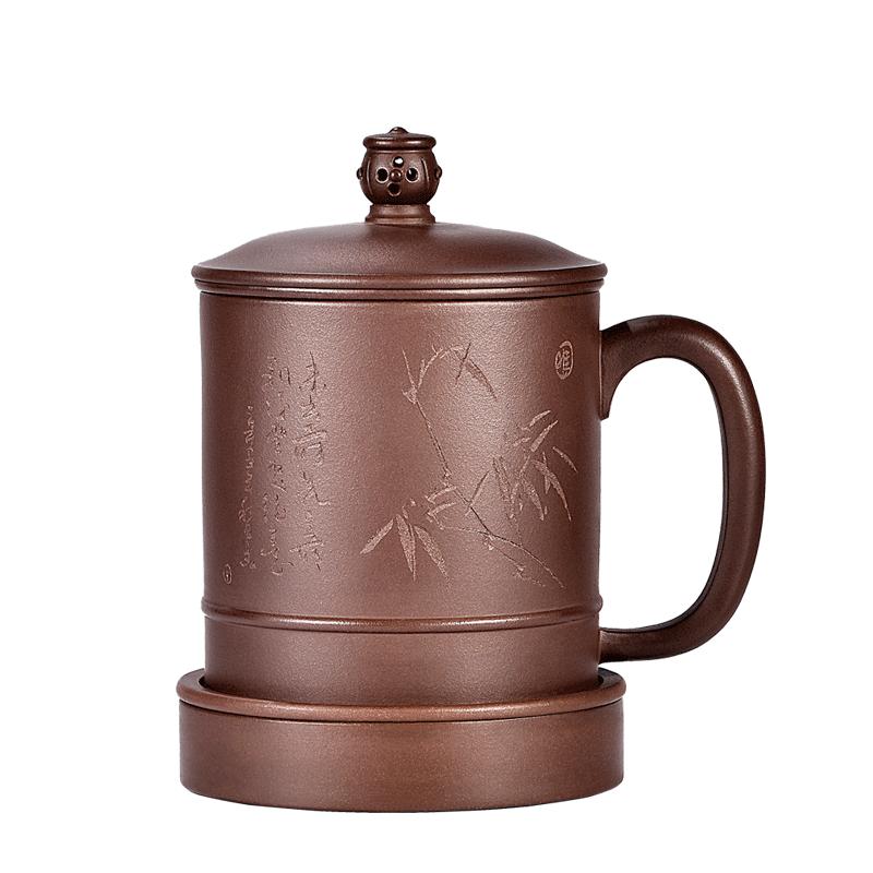 宜兴紫砂杯纯手工茶水分离泡茶杯