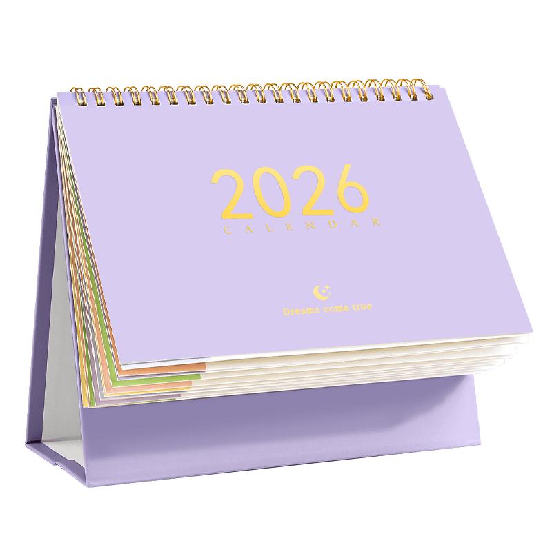 台历2026年新款日历高颜值日历创意办公室桌面摆件台式月历年历简约学生打卡计划本考研倒计时翻页记事本F2